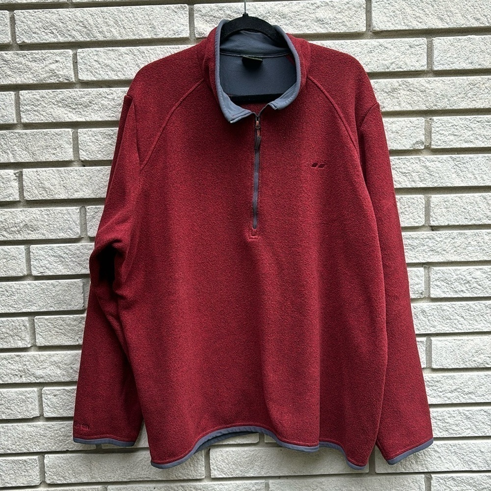 Koppen Quarter Zip Burgundy Pullover Sweatshirt XXL